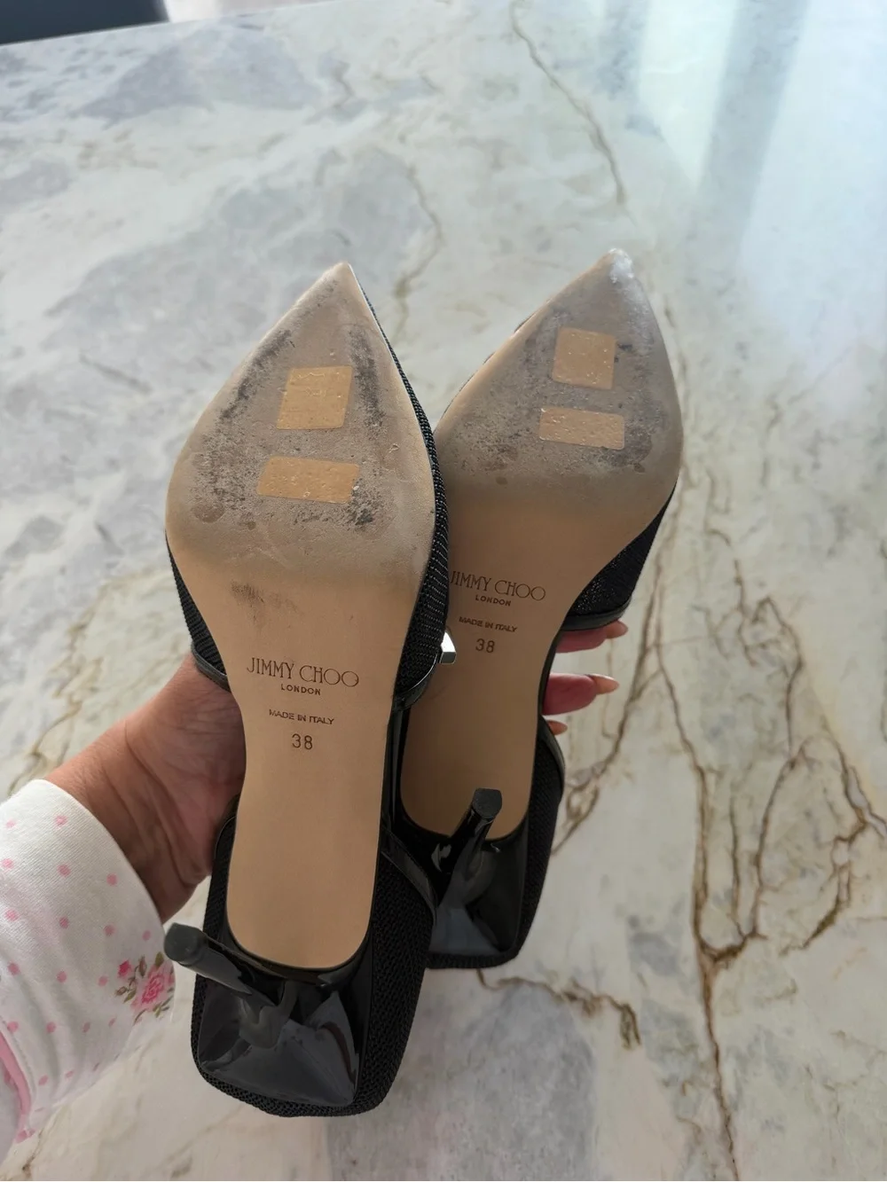 Jimmy Choo Black Pointed Mary Jane Heels